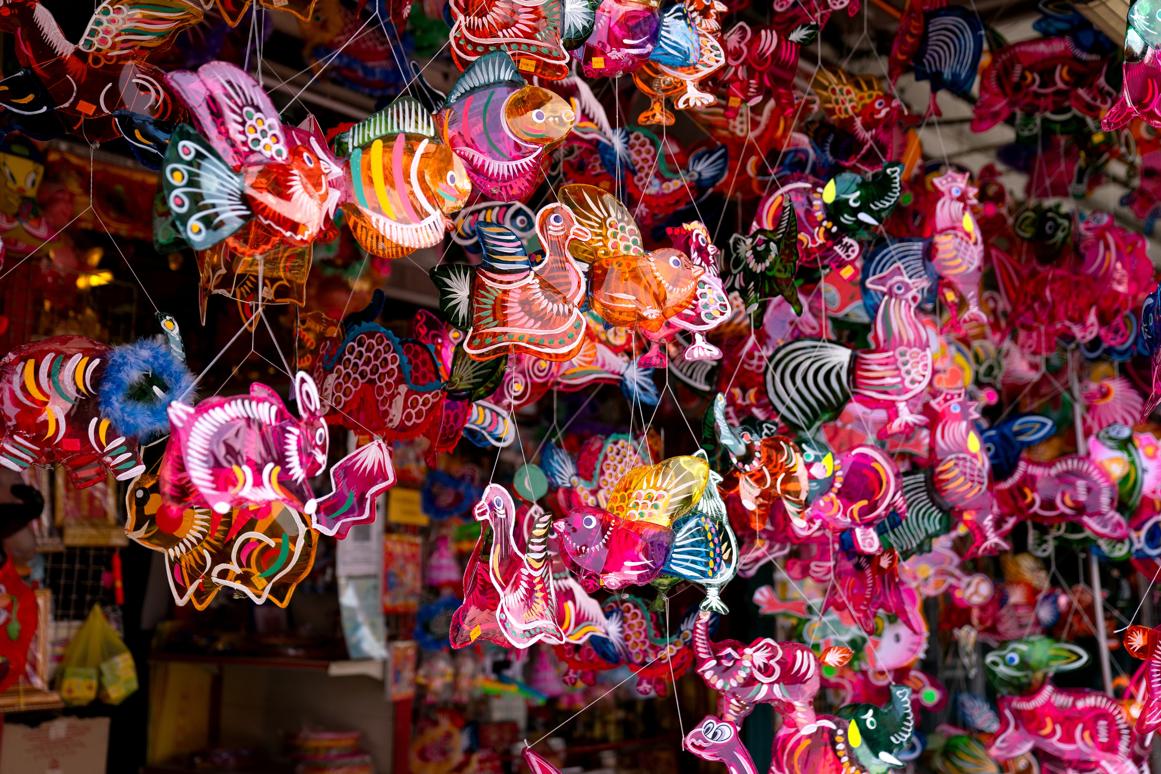 Colourful traditional ornaments Chinatown Kuala Lumpur Malaysia